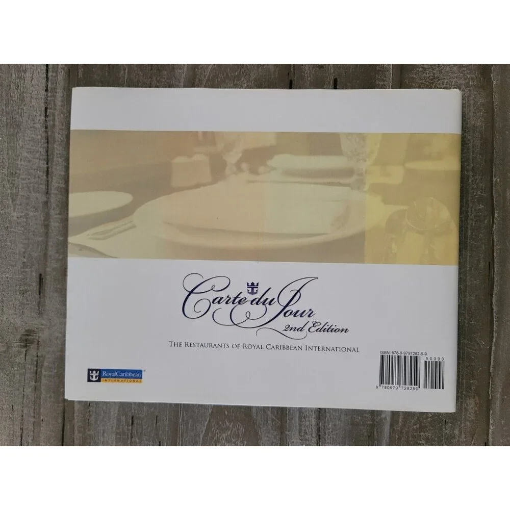 Carte Du Jour Royal Caribbean Restaurants Hardcover Book & Apron Cookbook Cruise